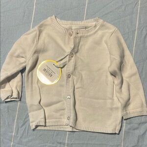 Petit Ami White Button Down cardigan